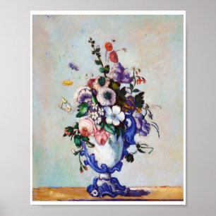 Bloemen in een Rococo Vase, Paul Cezanne Poster