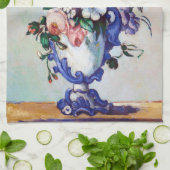 Bloemen in een Rococo Vase, Paul Cezanne Theedoek (Gevouwen)