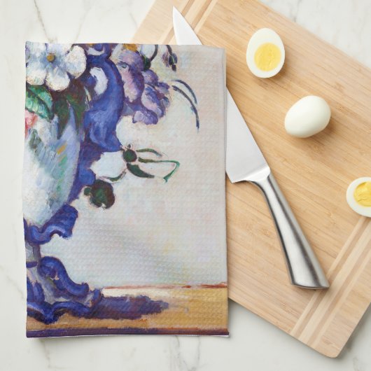 Bloemen in een Rococo Vase, Paul Cezanne Theedoek (Quarter Fold)