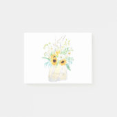 bloemen in een tas waterverf schilderij post-it® notes (Voorkant)
