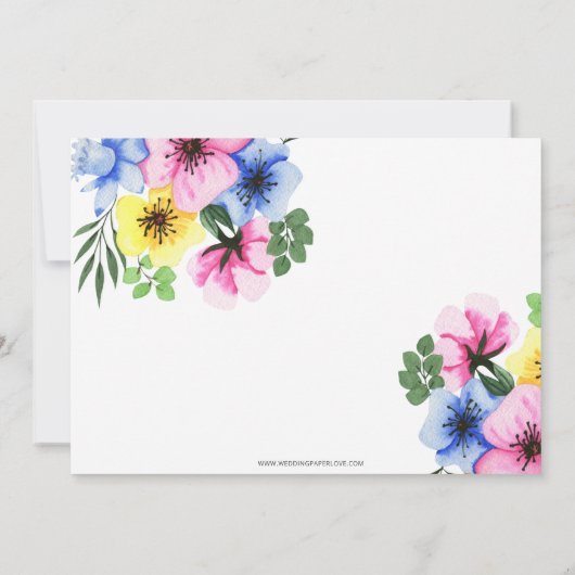 bloemen in een Teacup Vrijgezellenfeest Tea Party Kaart (Achterkant)