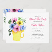 bloemen in een Teacup Vrijgezellenfeest Tea Party Kaart (Voorkant / Achterkant)