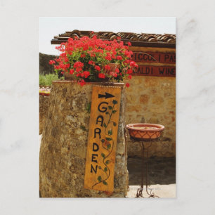 Bloemen in een tuin, Monteriggioni, Siena Briefkaart