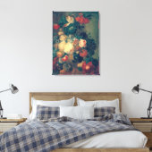 Bloemen in een Vaas met een vogelnest Canvas Afdruk (Insitu (Slaapkamer))