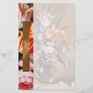 bloemen in een vaas | monogram briefpapier