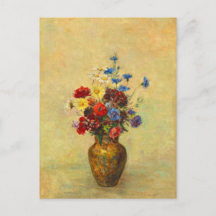  bloemen in een Vase (1910) door Odilon Redon Briefkaart