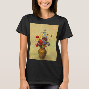  bloemen in een Vase (1910) door Odilon Redon T-shirt