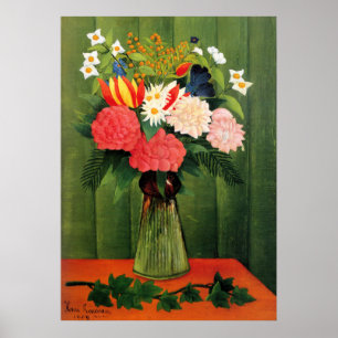 Bloemen in een Vase door Henry Rousseau Poster