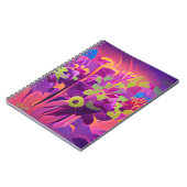 Bloemen in een veld met kleurrijke abstracte digit notitieboek (Linkerzijde)