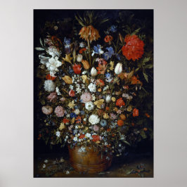 Bloemen in een Woodenschip Jan Brueghel de Ouder Poster
