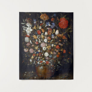 Bloemen in een Woodenschip Jan Brueghel de Ouder Wandkleed