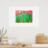 Bloemen in het groot gras poster (Keuken)