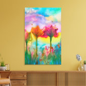 Bloemen in het veld canvas afdruk (Insitu (Woonkamer))