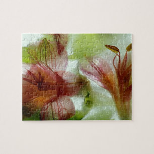 Bloemen in ijs legpuzzel