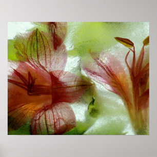 Bloemen in ijs poster