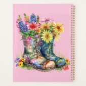 Bloemen in laarzen personaliseren met naam, jaar planner (Achterkant)