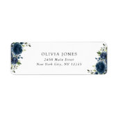 Bloemen in marinebl etiket (Voorkant)