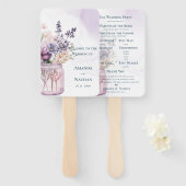 Bloemen in Mason Jar Chic Bloemen Trouwprogramma Handwaaier (Voorkant en achterkant)