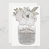 Bloemen in Mason Jar Rustic Vrijgezellenfeest Flor Kaart (Voorkant / Achterkant)