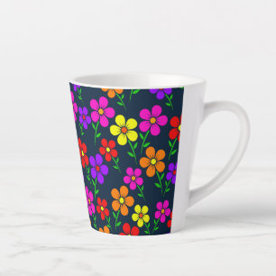 Bloemen in Meerdere Kleuren Bloemmotief-34654 Latte Mok