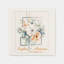 Bloemen in oranje Kubusframe: Trouwservetten