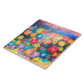 Bloemen in Pastels Sangria - Tegel Tegeltje (Zijkant)