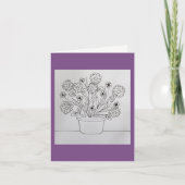 Bloemen in Planter Kleurboek Kaart (Voorkant)