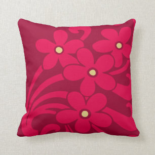 Bloemen in Raspberry Color American MoJo-Kussens Kussen
