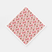 Bloemen in roze Vrijgezellenfeest vrijgezellenfees Servet (Hoek)