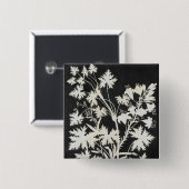 Bloemen in Silhouette Vierkante Button 5,1 Cm (Voorkant /achterkant)