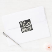 Bloemen in Silhouette Vierkante Sticker (Envelop)