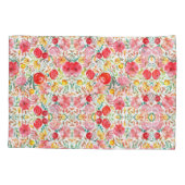 Bloemen in stijl en weidegras kussensloop (Achterkant-Links)