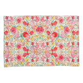 Bloemen in stijl en weidegras kussensloop (Voorkant-Rechts)