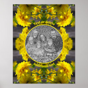 Bloemen in Sunshine Voeg uw foto gepersonaliseerd Poster