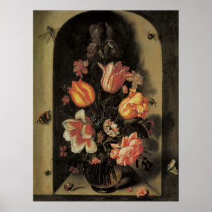 Bloemen in vaas, Barokke Floral still Life Poster