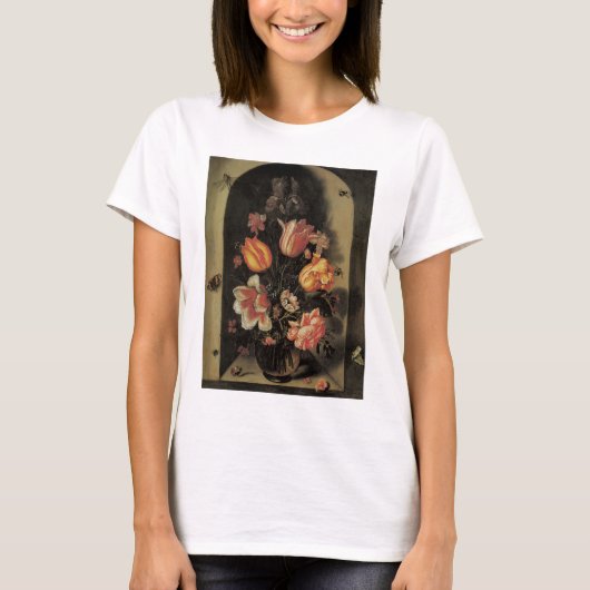 Bloemen in vaas, Barokke Floral still Life T-shirt (Voorkant)