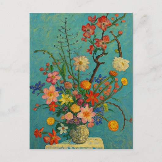 Bloemen in vaas Briefkaart (Voorkant)