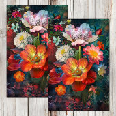 BLOEMEN IN VAAS DECOUPAGE TISSUEPAPIER