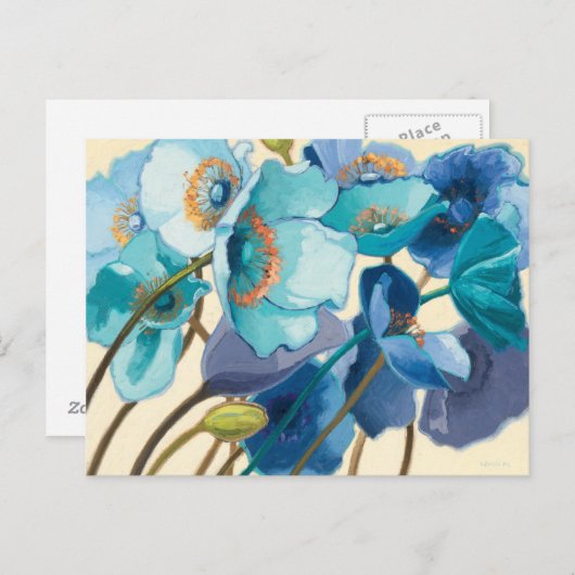 Bloemen in verschillende schaduwen van Paars en bl Briefkaart (Voorkant / Achterkant)