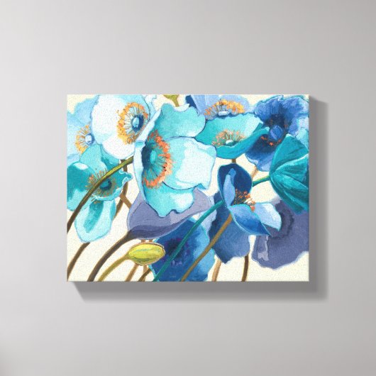 Bloemen in verschillende schaduwen van Paars en bl Canvas Afdruk (Voorkant)