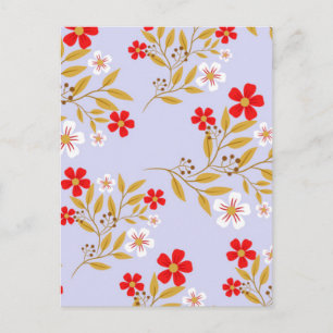 Bloemen in vintage stijl mooie rode bloemen op een briefkaart
