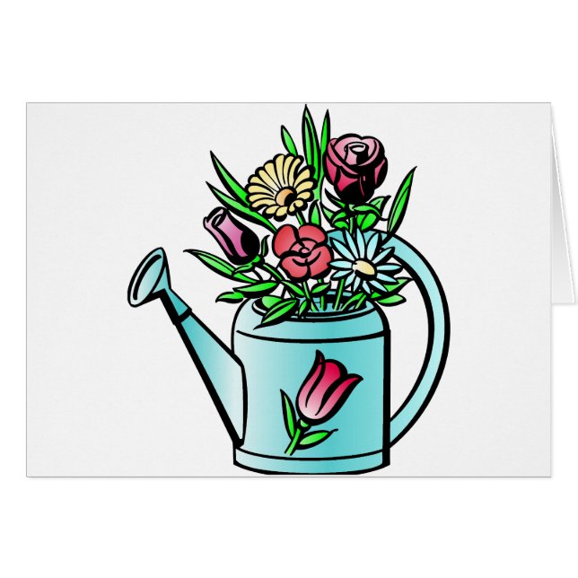 Bloemen in Watering Can (Voorkant Horizontaal)