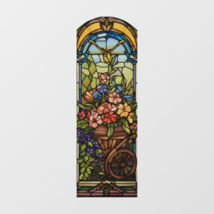 Bloemen in Wiebelwagen Privacy Venster Cling Raamsticker