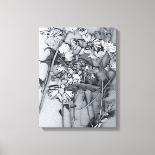 Bloemen in zwart en wit canvas afdruk (Voorkant)
