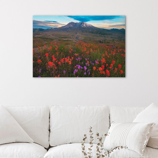 Bloemen | Indische penseel en penseel Canvas Afdruk