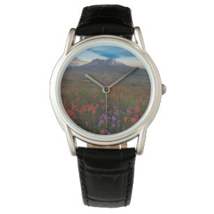 Bloemen   Indische penseel en penseel Horloge
