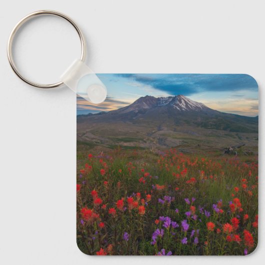 Bloemen | Indische penseel en penseel Sleutelhanger (Voorkant)