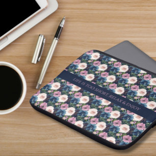 Bloemen Inspirerend Quote Laptop Sleeve