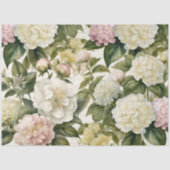 Bloemen Ivoor Pioen Hydrangea Decoupage Tissuepapier (Voorkant)