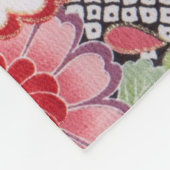 Bloemen, Japans ontwerp Fleece Deken (Hoek)